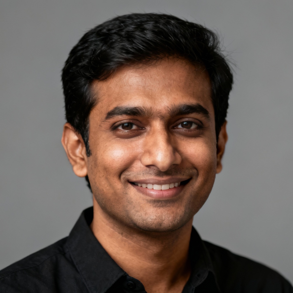 AI Santosh portrait in modern studio style