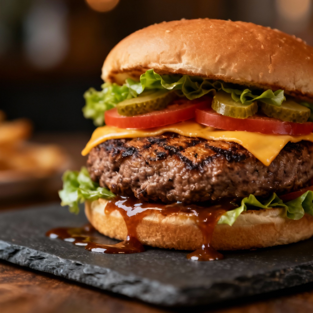 AI food photo using tilt shift blur effect