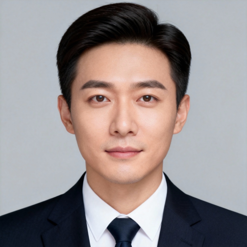 AI 3x4 cm admission photo with gray background