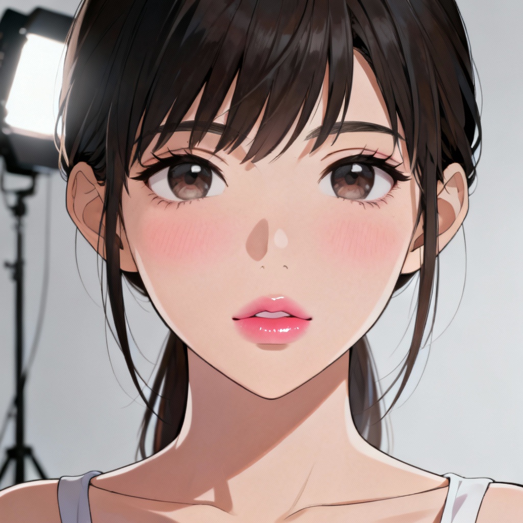 AI Hoshino studio portrait with soft lighting