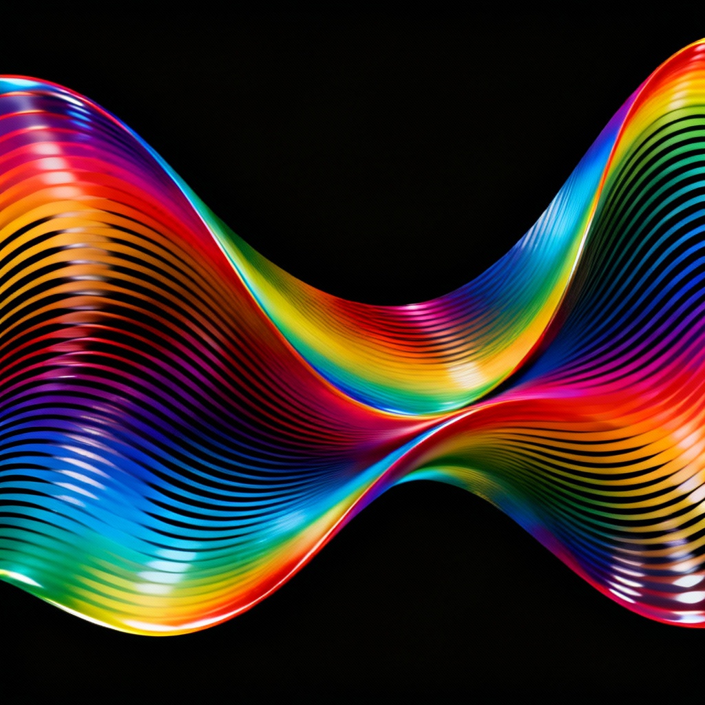 AI rainbow op art wave seamless pattern