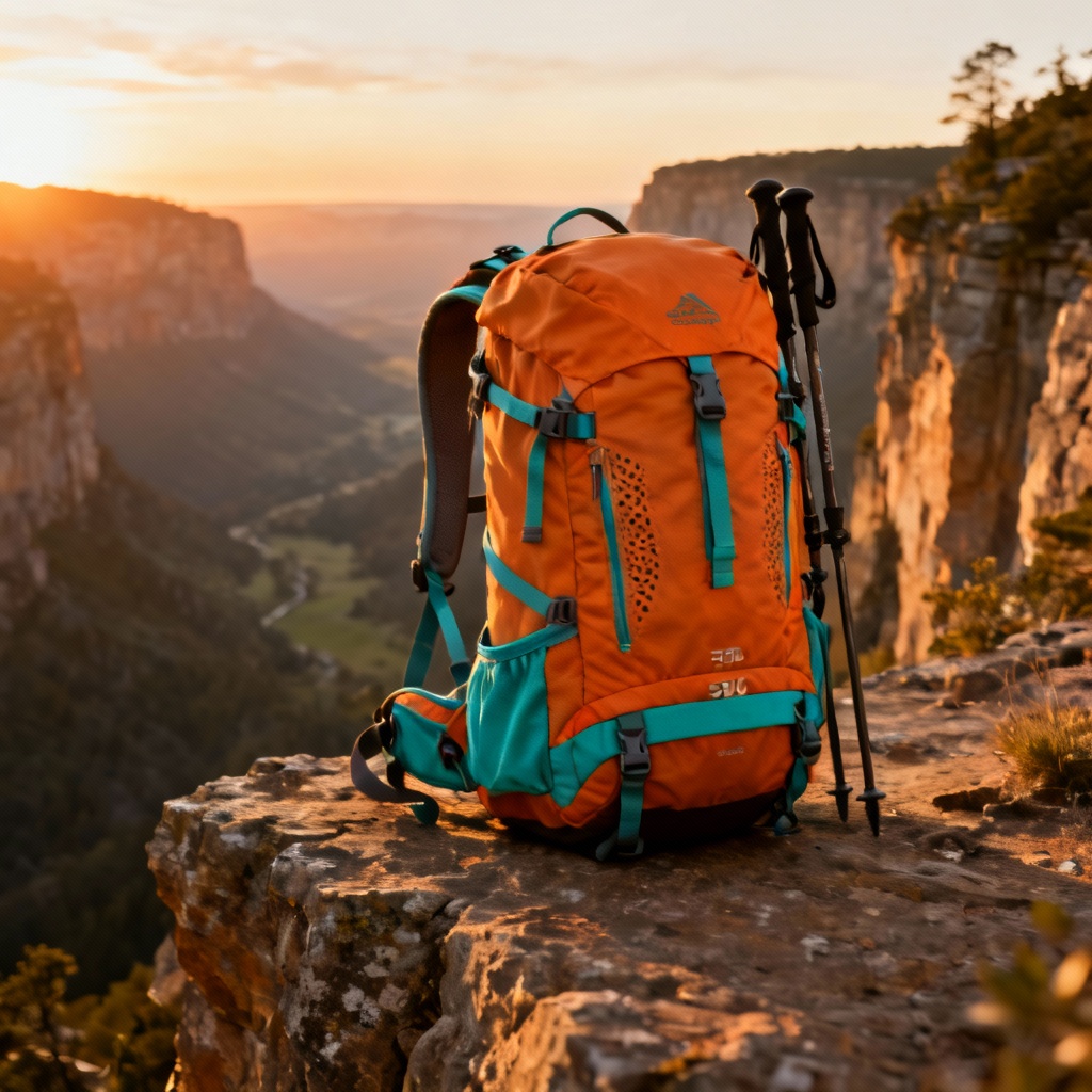 AI hiking backpack with trekking features and bright colorways