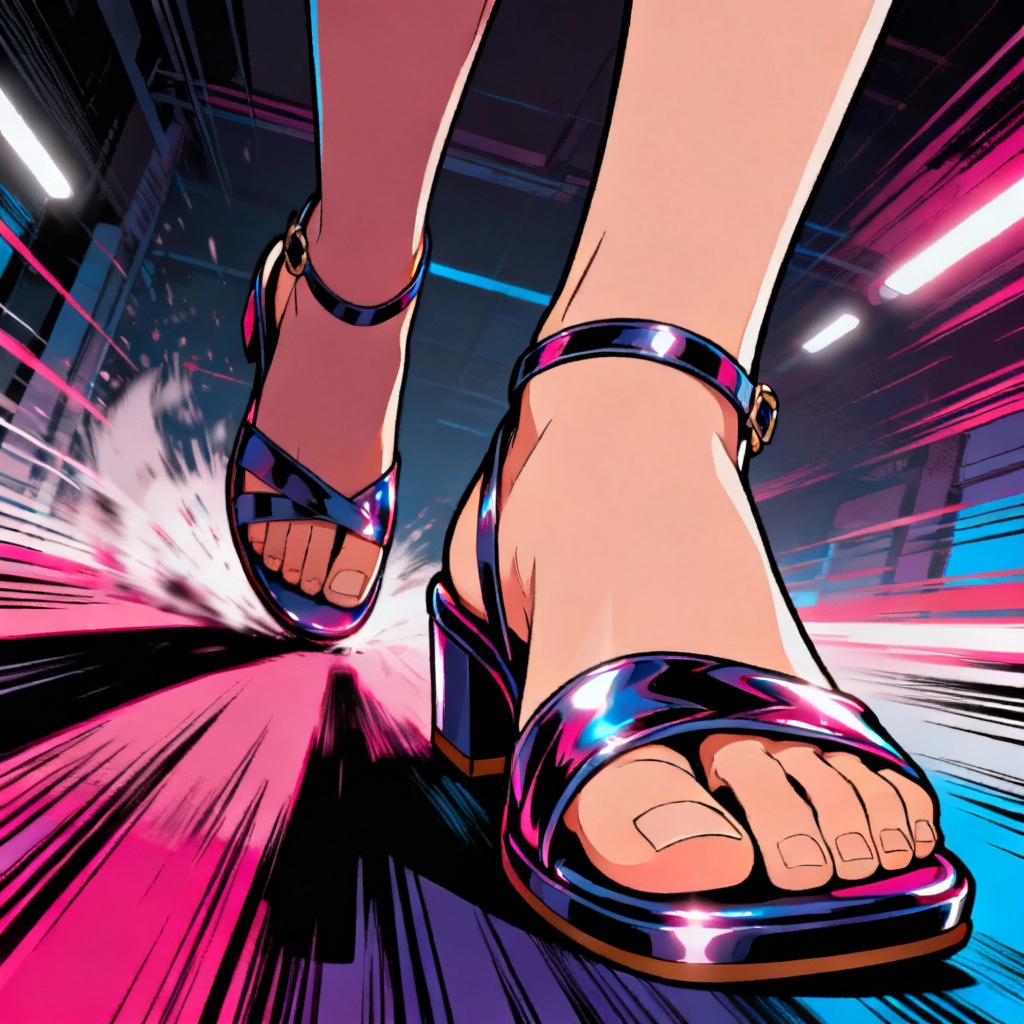 AI anime feet dynamic step