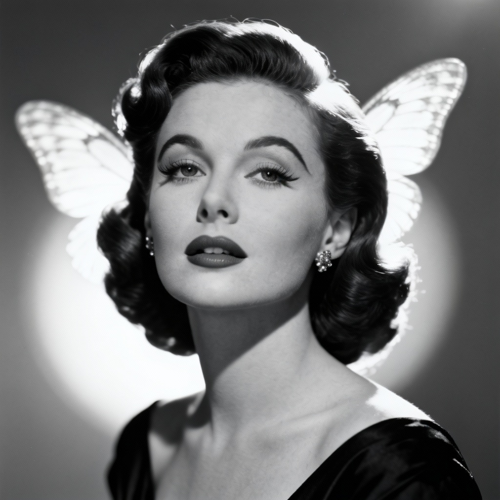 AI vintage Hollywood glamour portrait