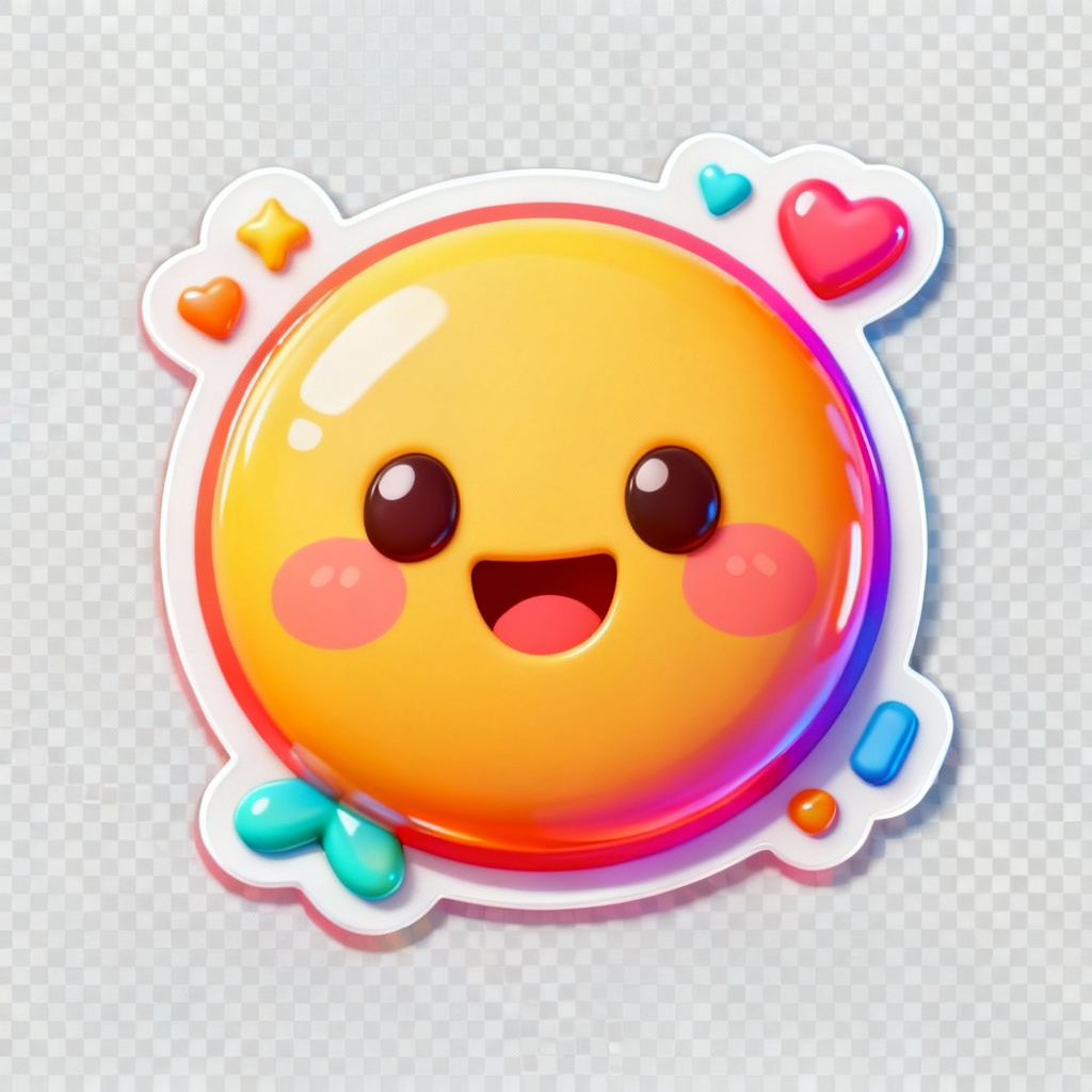 AI Fun Thank You Sticker Illustration