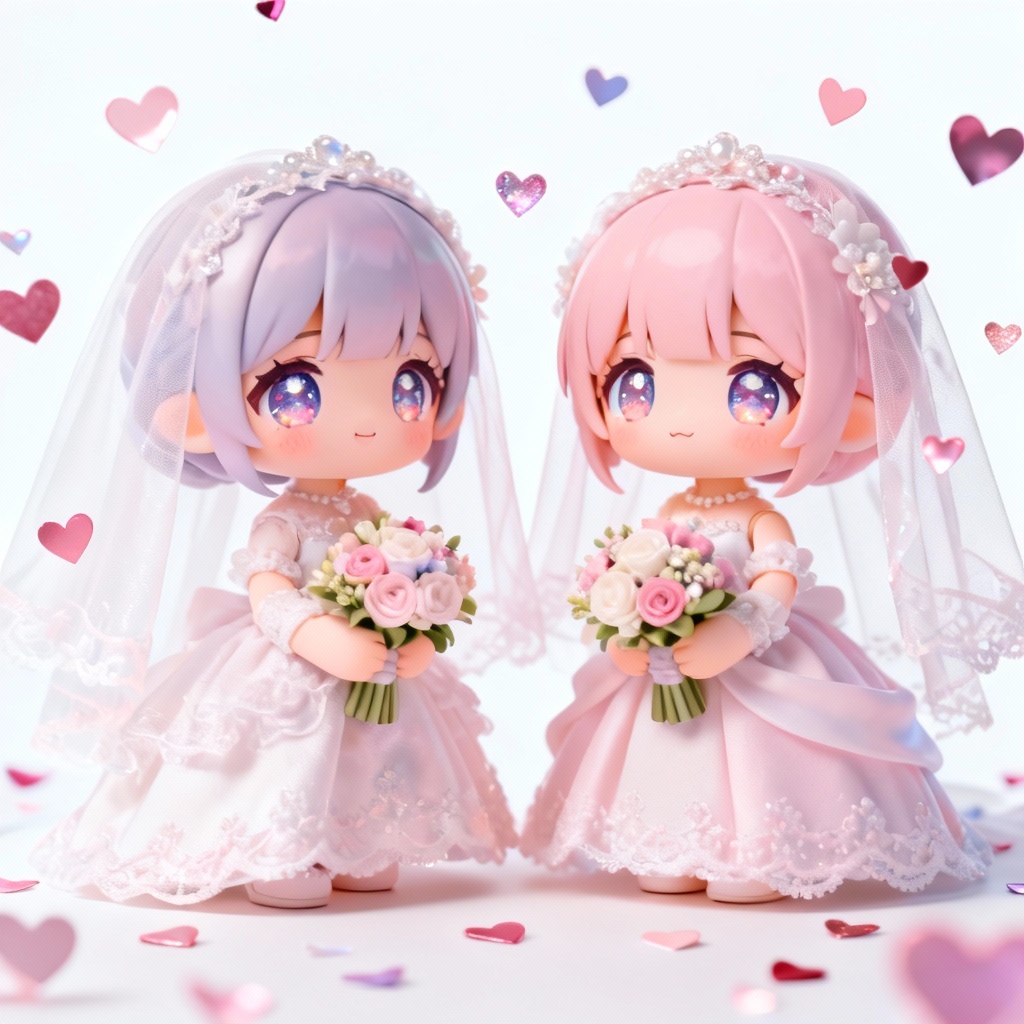 AI chibi anime wedding dolls