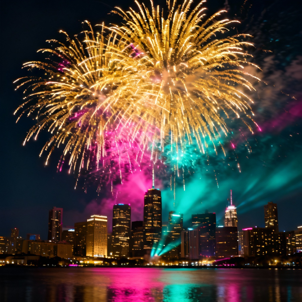 AI New Year fireworks overlay for celebratory photos