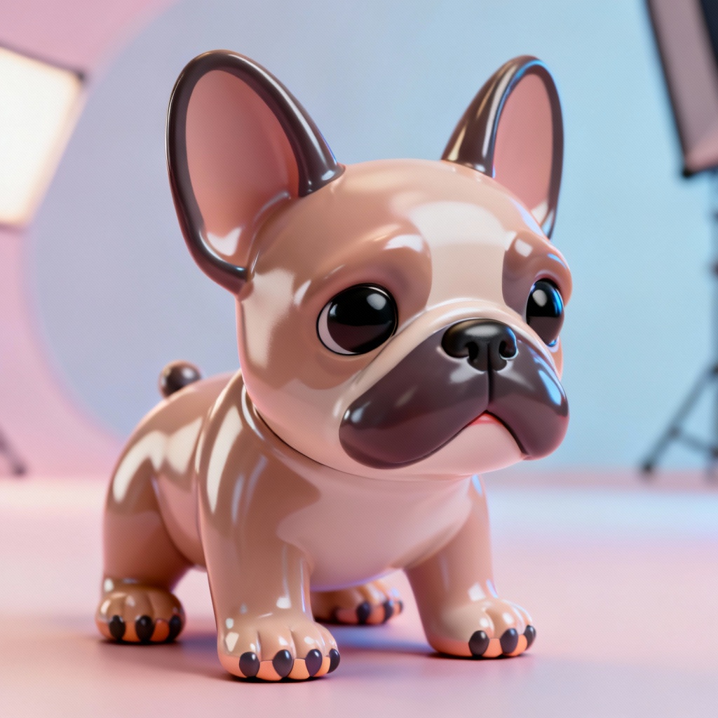 3D toy french bulldog puppy render