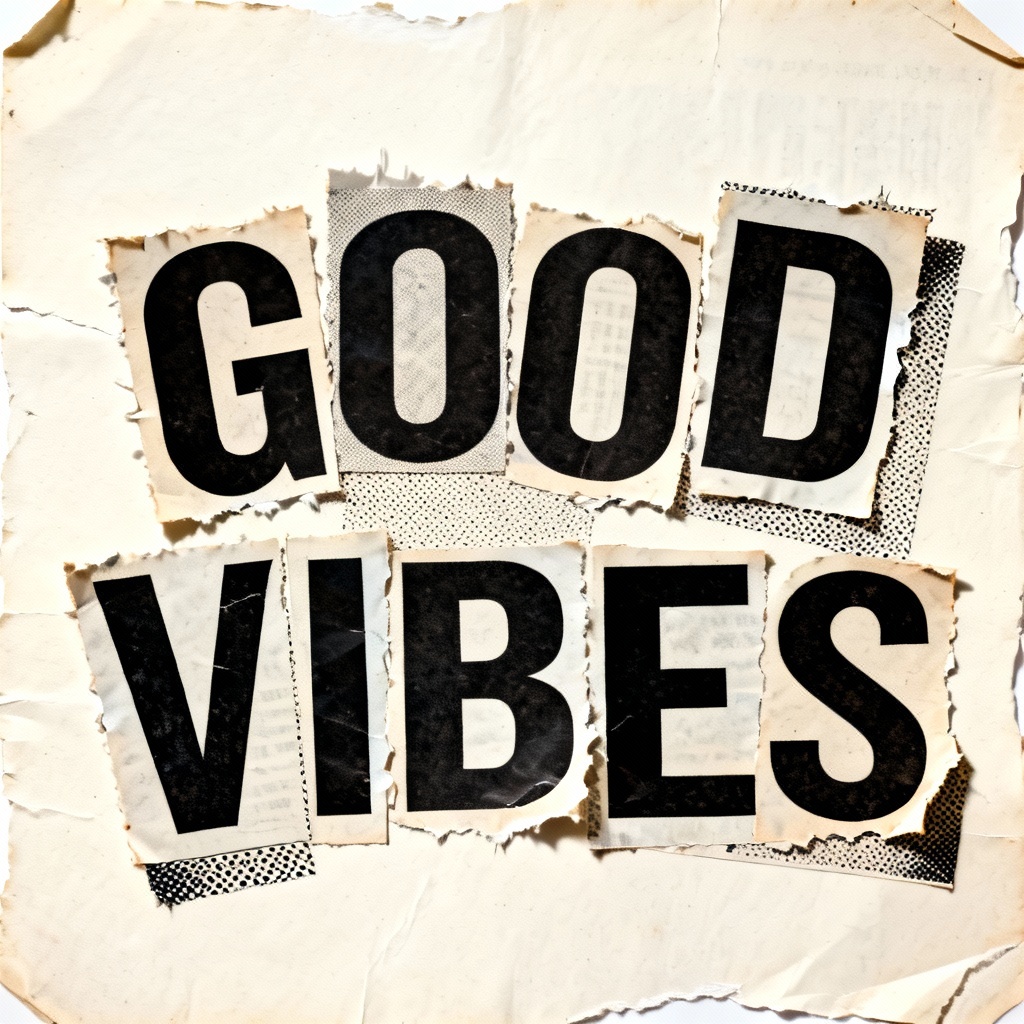 AI Retro Newspaper Collage Typography