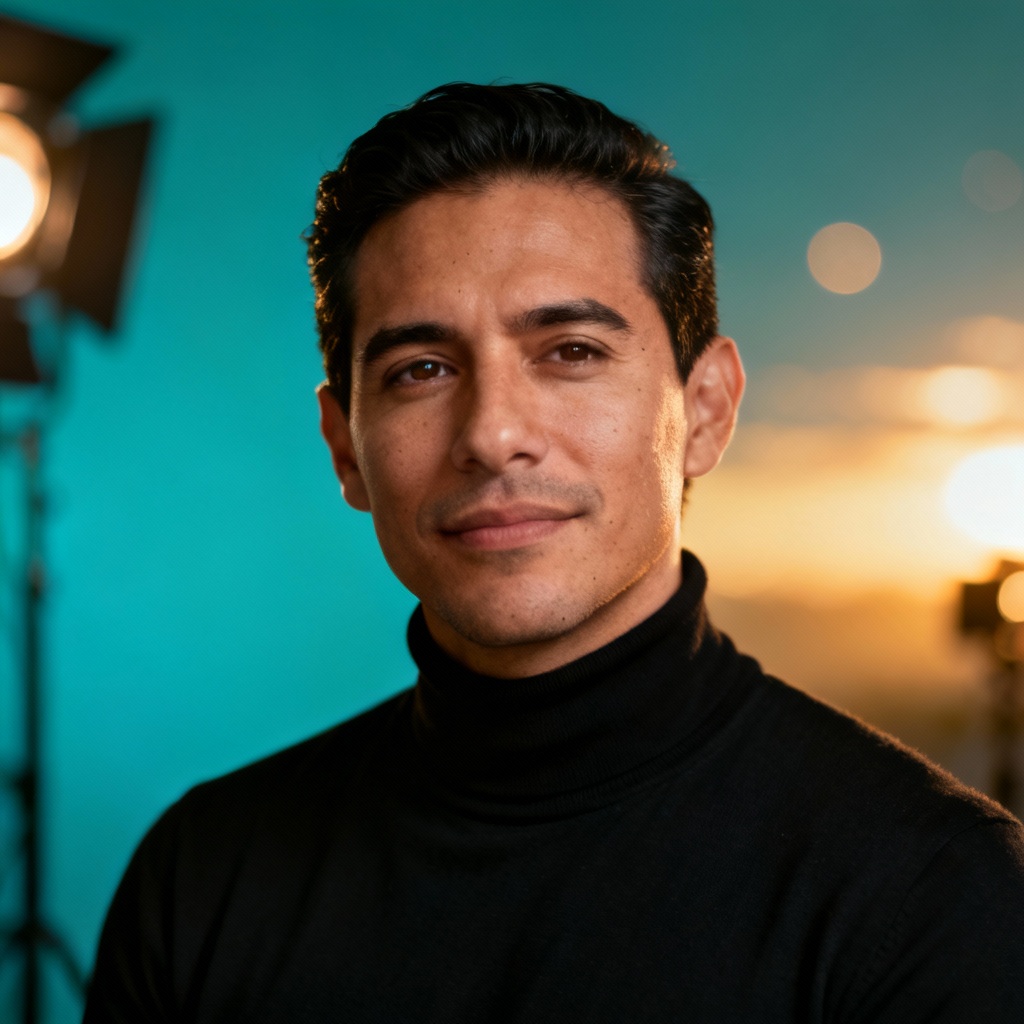 AI creative professional headshot with gradient background