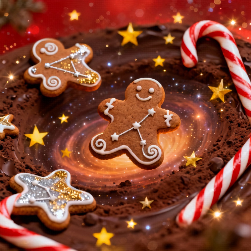 AI gingerbread fantasy Christmas wallpaper