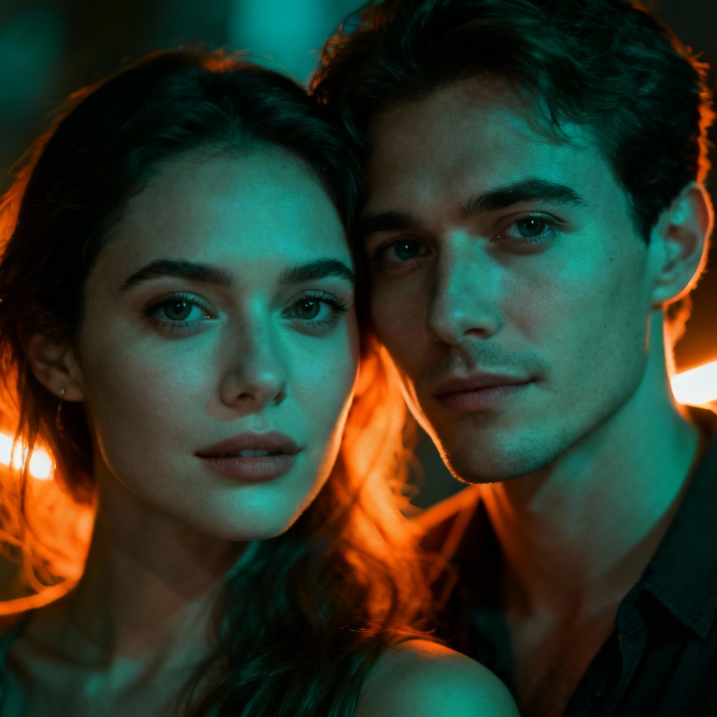 Cinematic couple with AI face swap