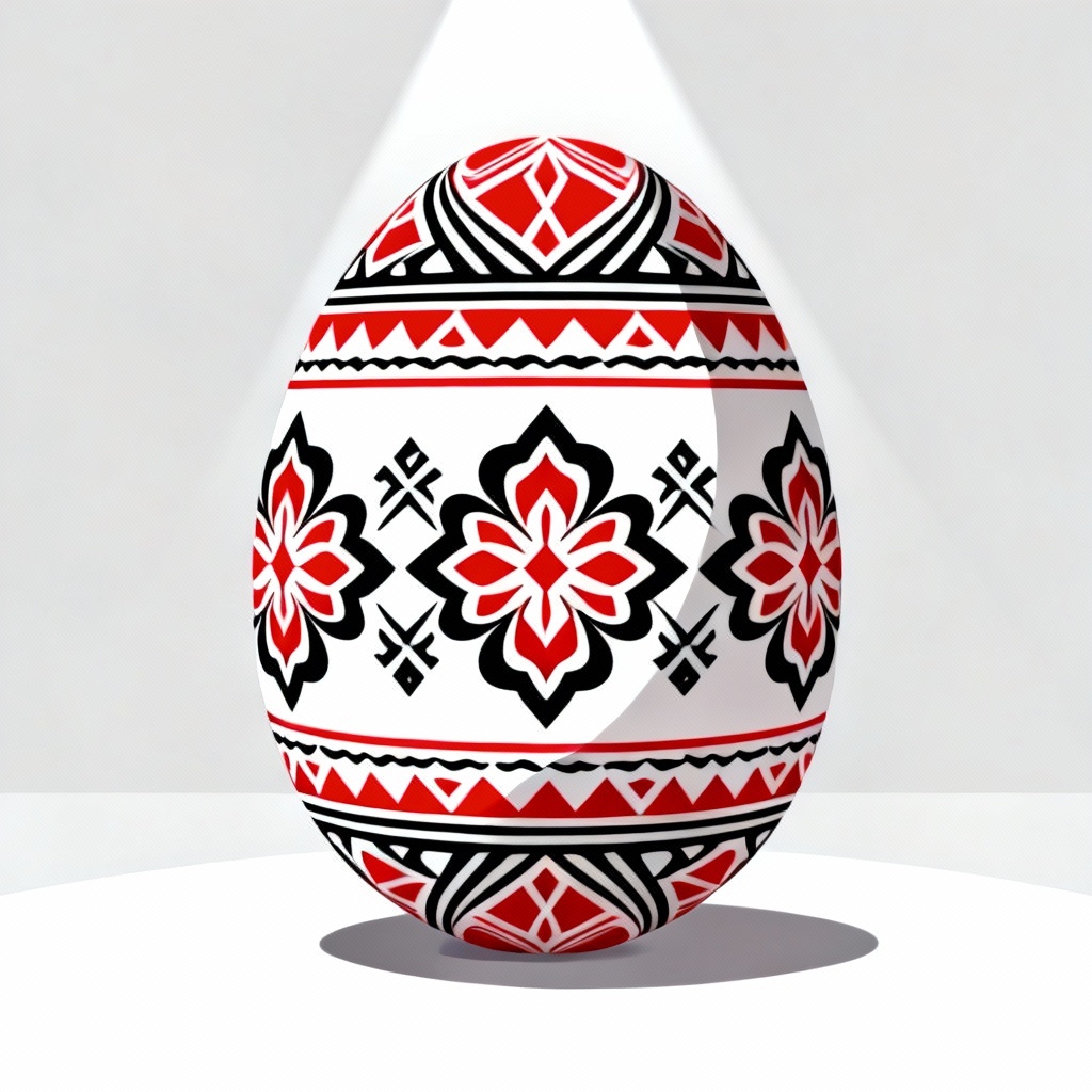 Folk art pysanka-inspired egg design
