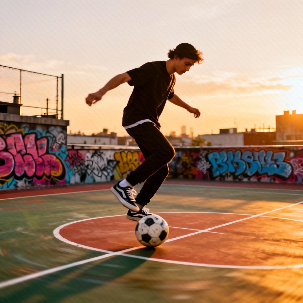 Street football freestyle trick