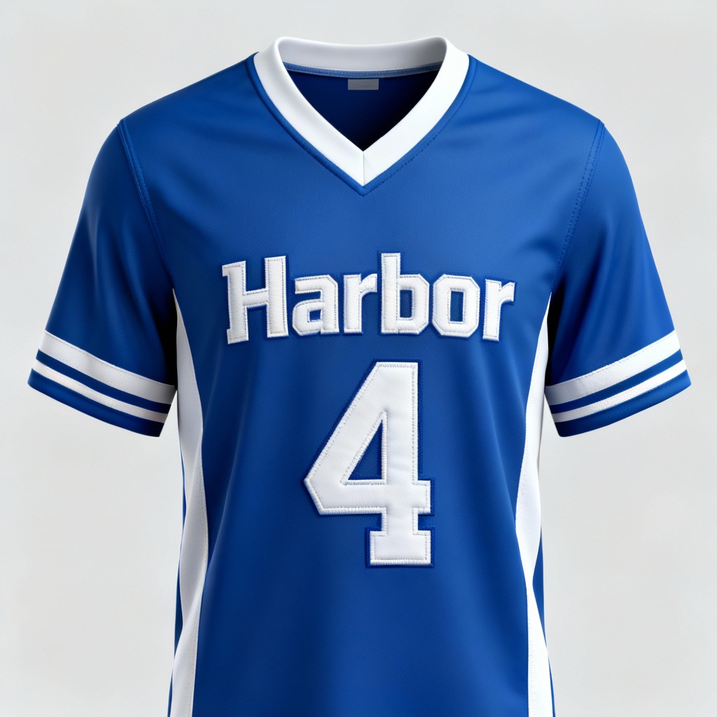 Classic collegiate style blue basketball jersey design
