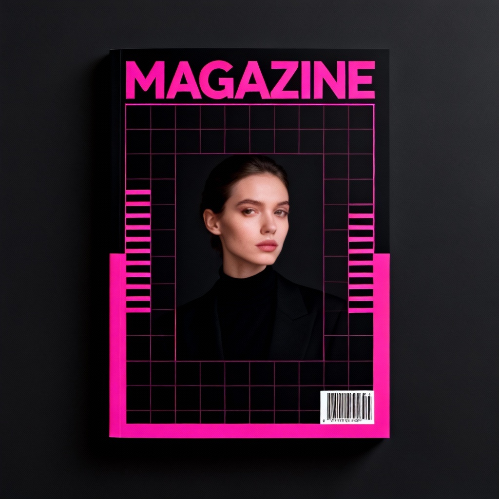 AI-generated magazine cover mockup with bold masthead and cover lines