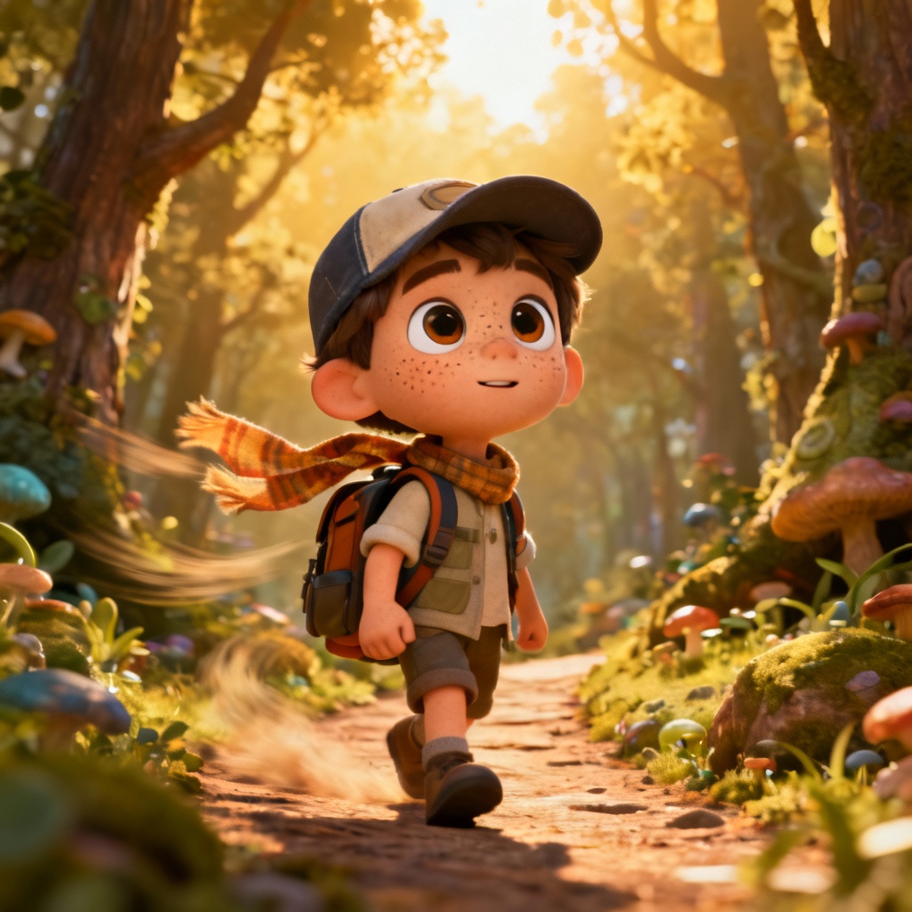 AI Pixar-style kid explorer poster