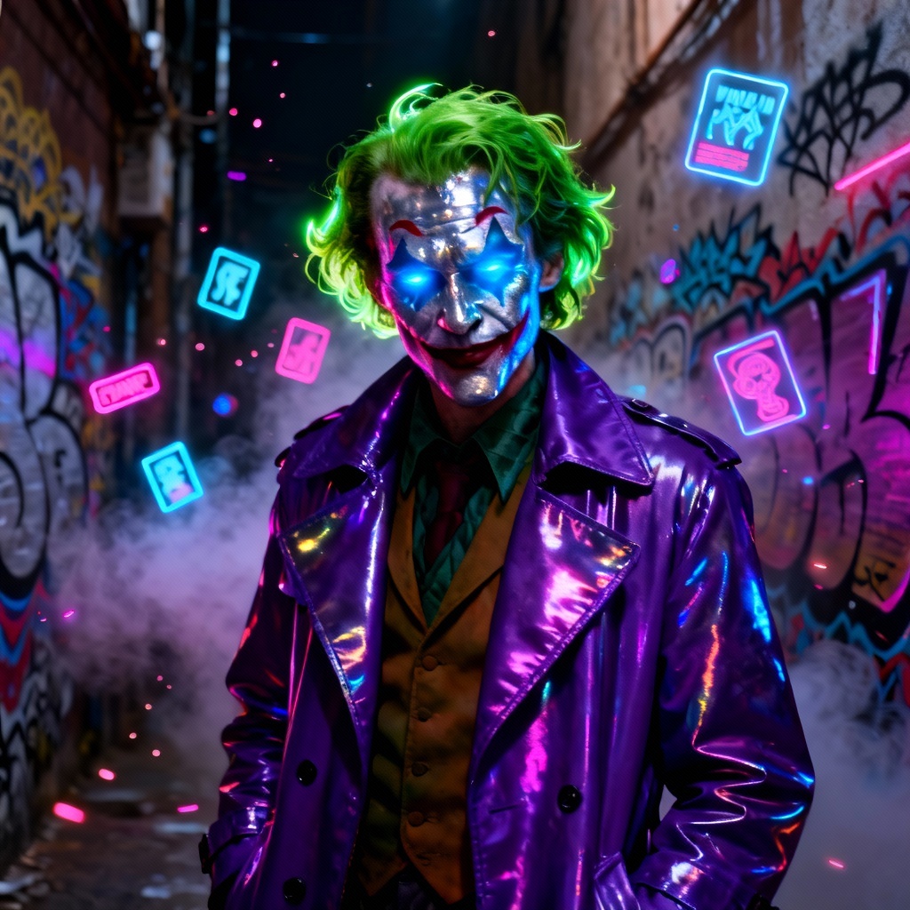 AI Neon Cyberpunk Joker