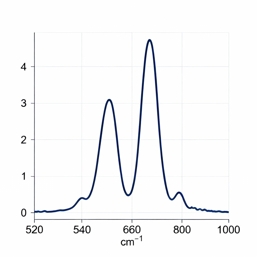 Clean Raman spectrum plot with labeled peaks and baseline
