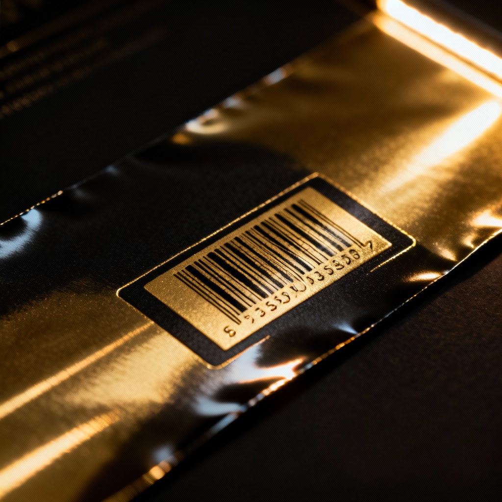 Metallic vinyl VIP wristband in gold and black with glossy finish