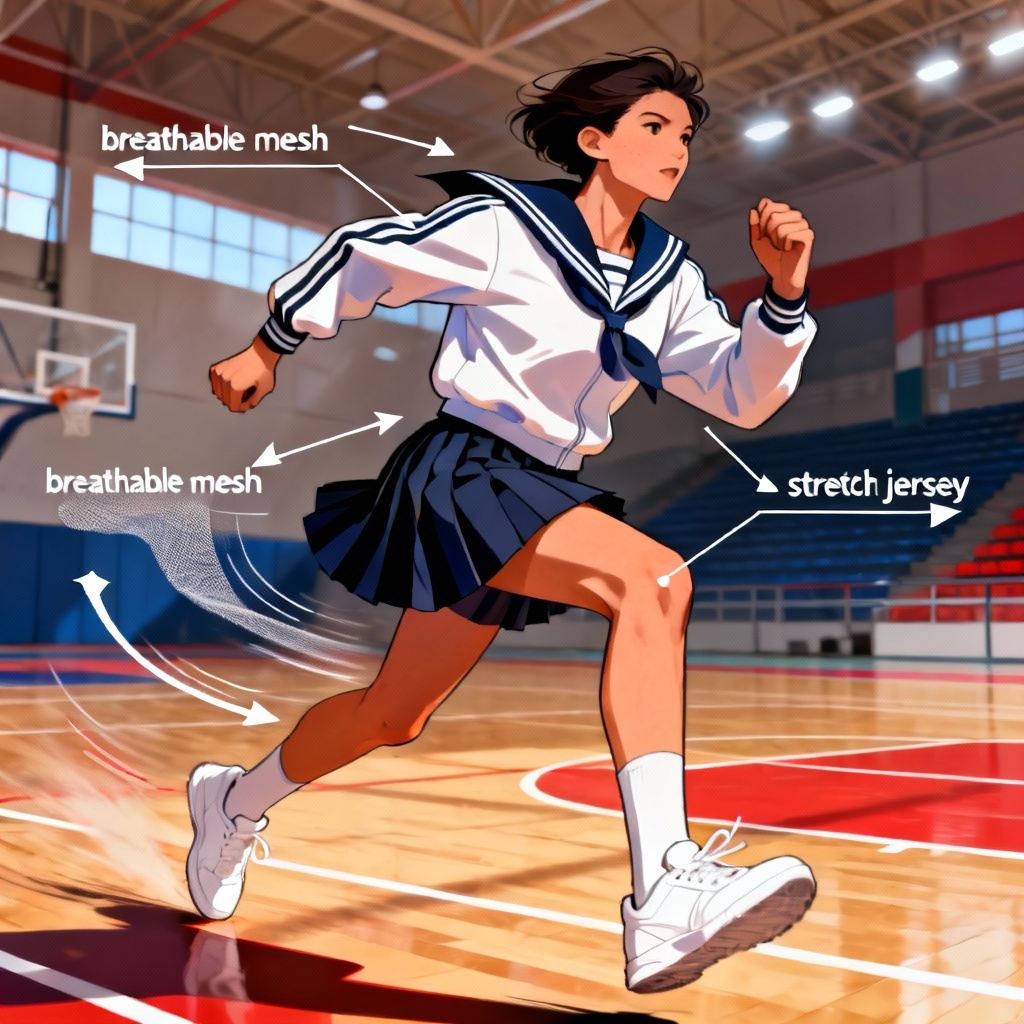 Sports club inspired seifuku outfit