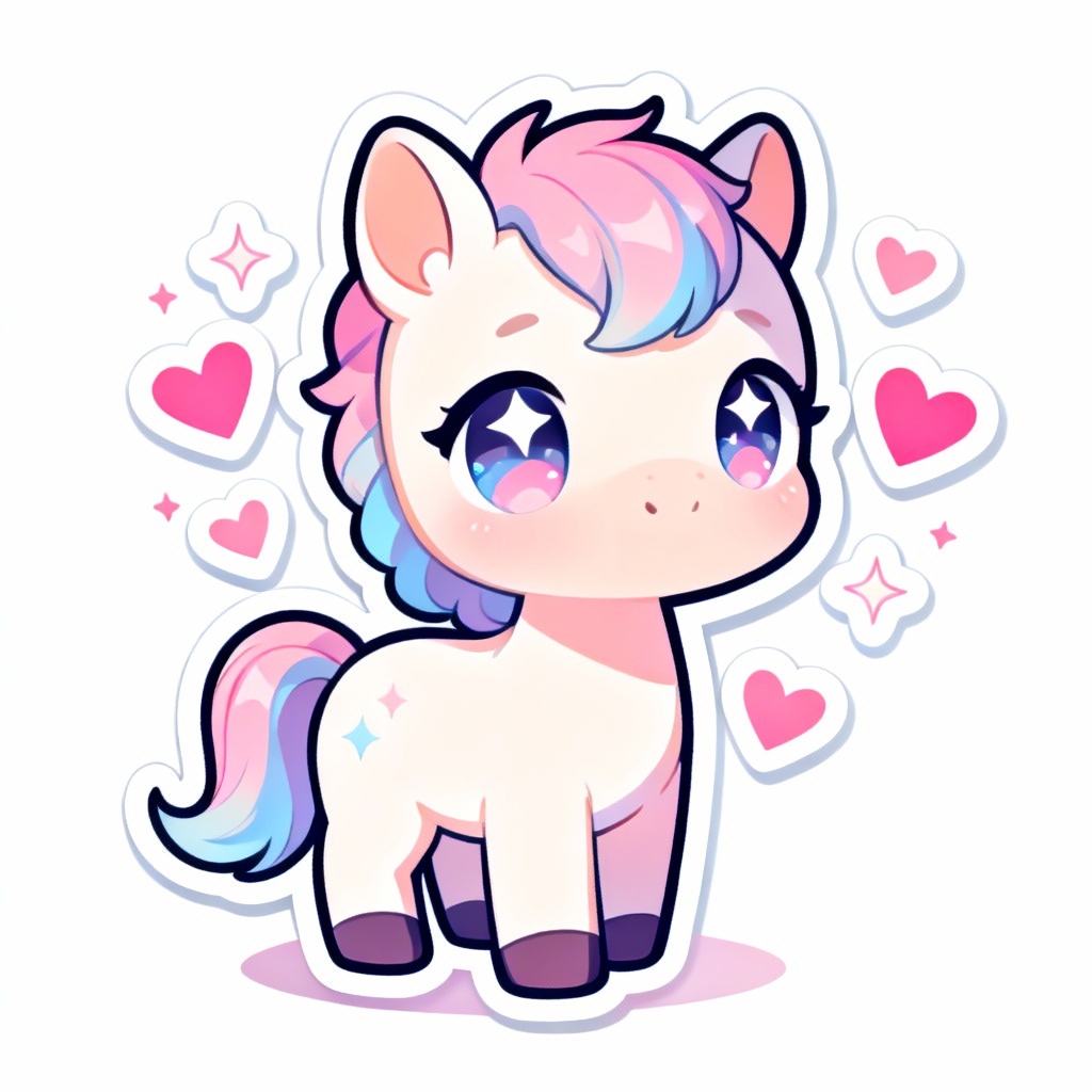 AI chibi horse avatar in pastel kawaii style