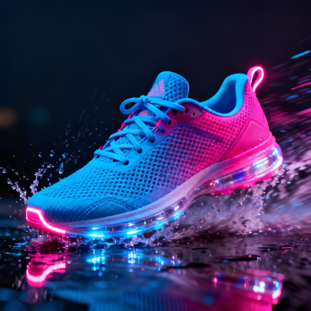 AI vibrant gradient running shoe in motion