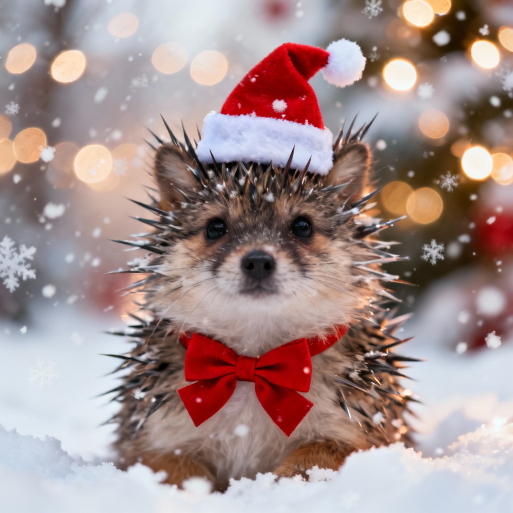 Pet photo with mini Santa hat