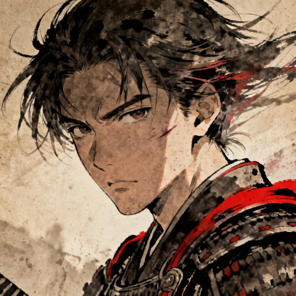 AI anime ronin samurai portrait