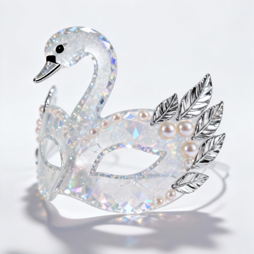 AI crystal swan domino mask