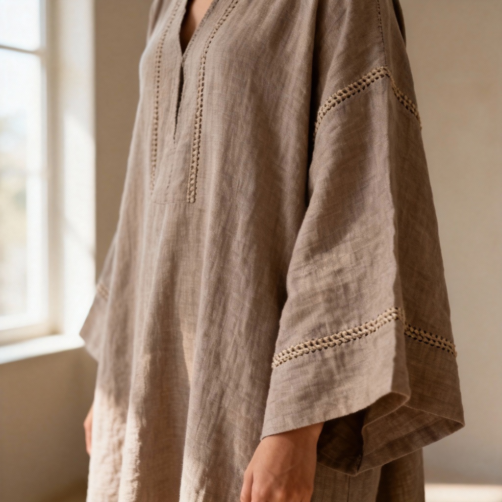 AI linen everyday abaya with textured weave
