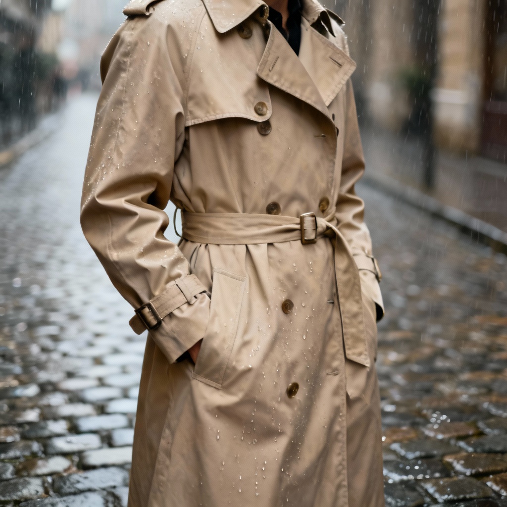 AI heritage trench raincoat mockup