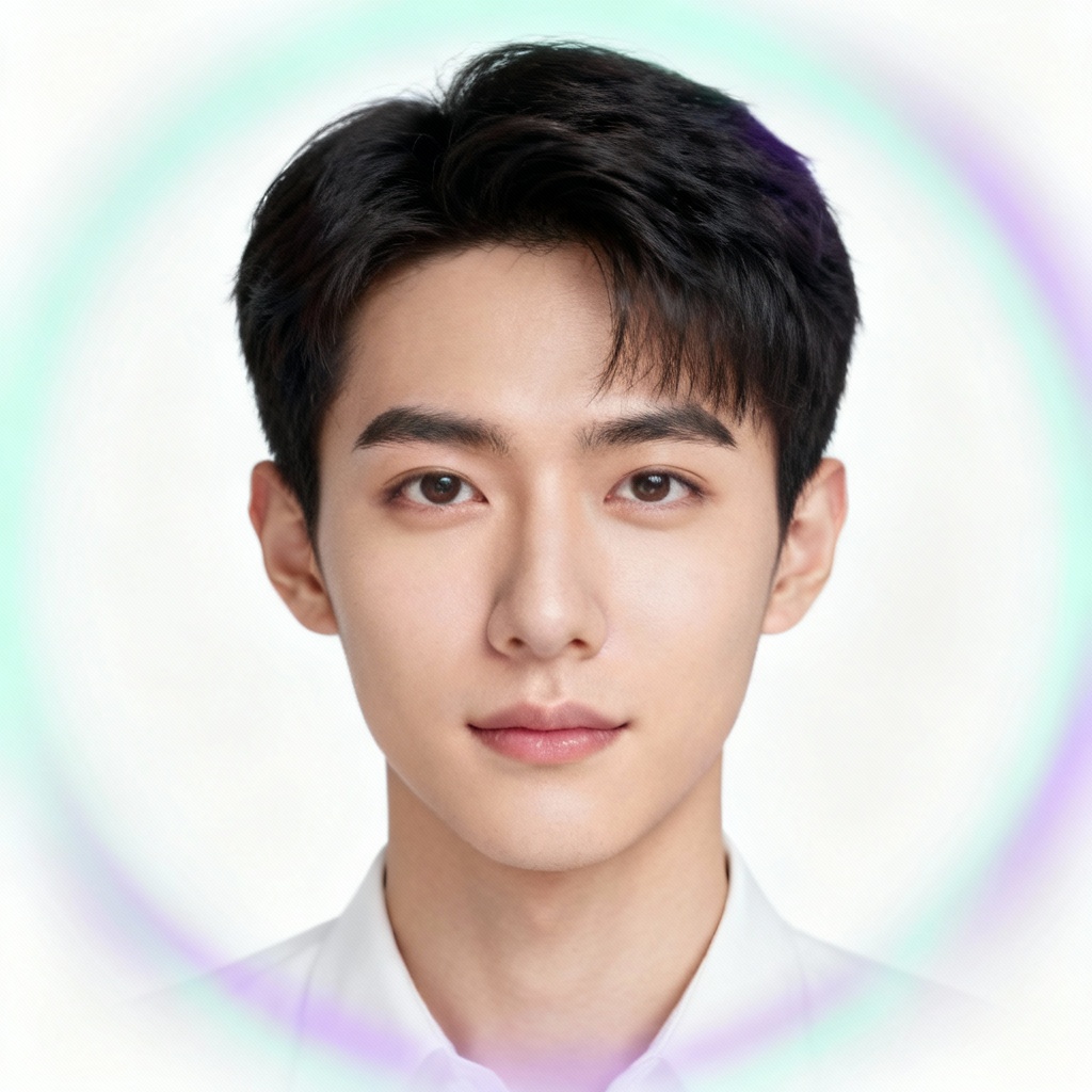 AI minimal white aura profile portrait