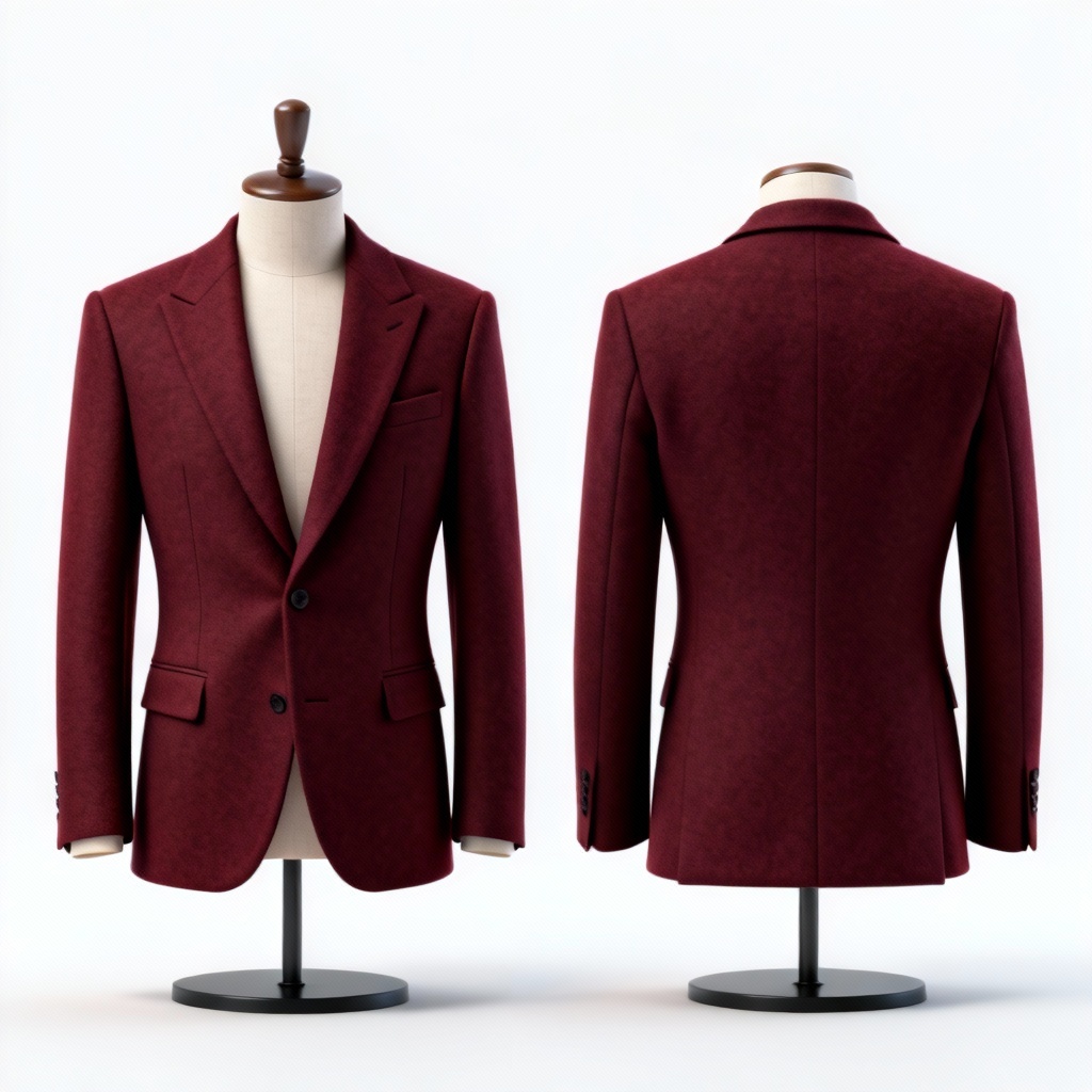 AI burgundy blazer tailored menswear