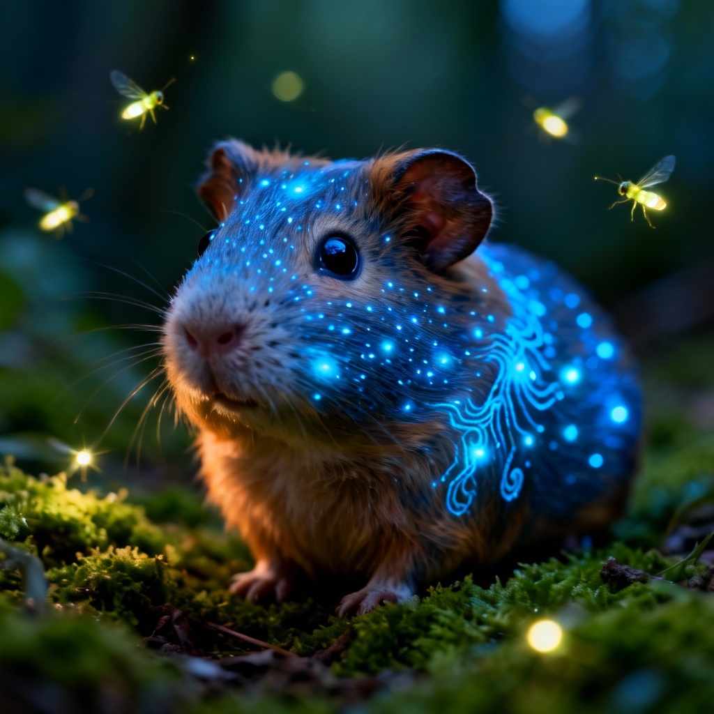 AI Navi pet filter guinea pig with soft blue patterns