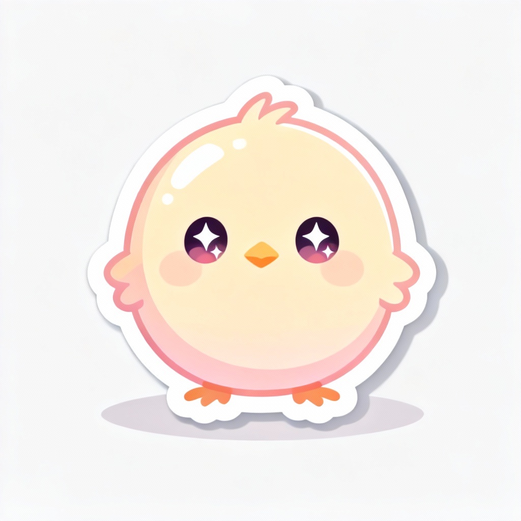 AI cute kawaii chick sticker