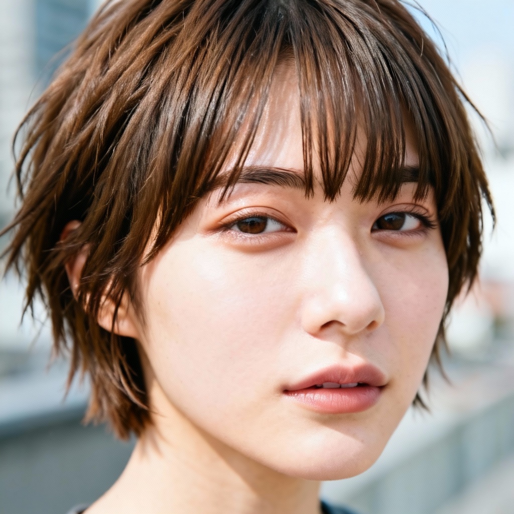 AI Textured Wolf Cut With Curtain Bangs