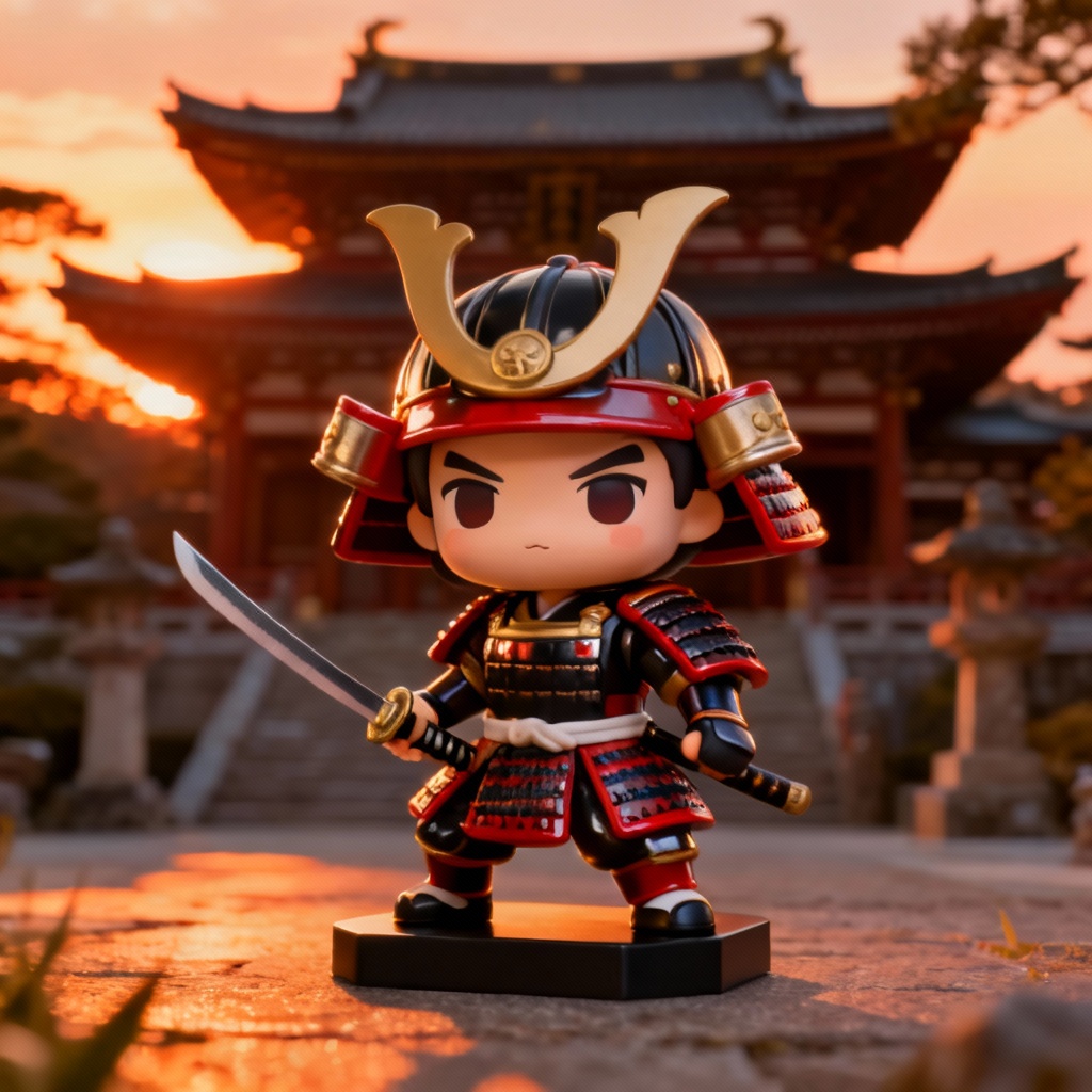 AI Funko Pop samurai chibi character