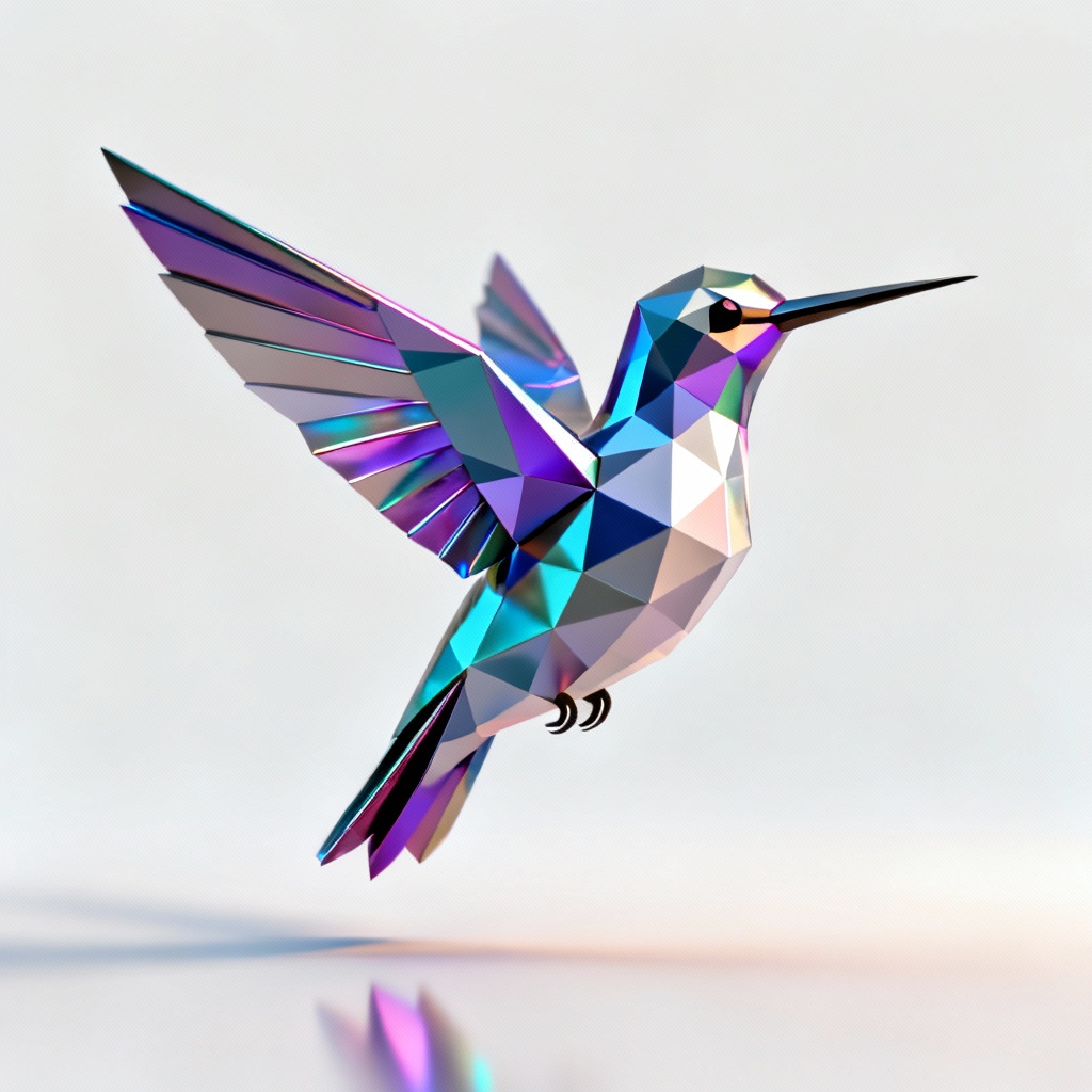 AI Low Poly Hummingbird Render
