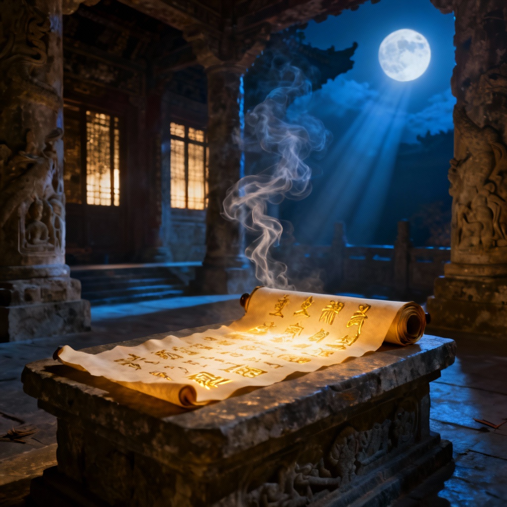 AI Prophecy Scroll Illustration