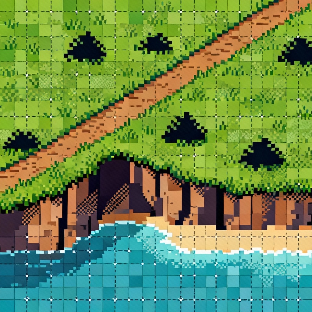 AI 32x32 grassland tileset sprite sheet