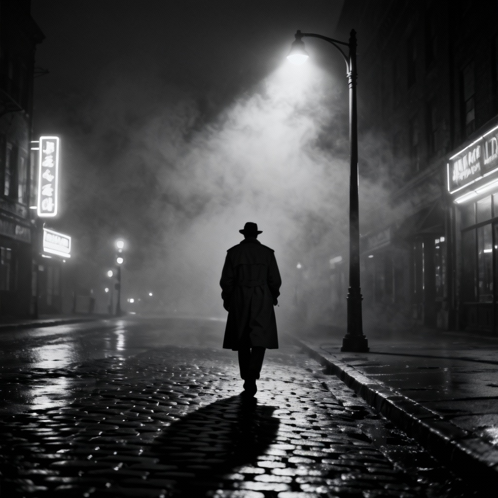 AI fog film noir street scene