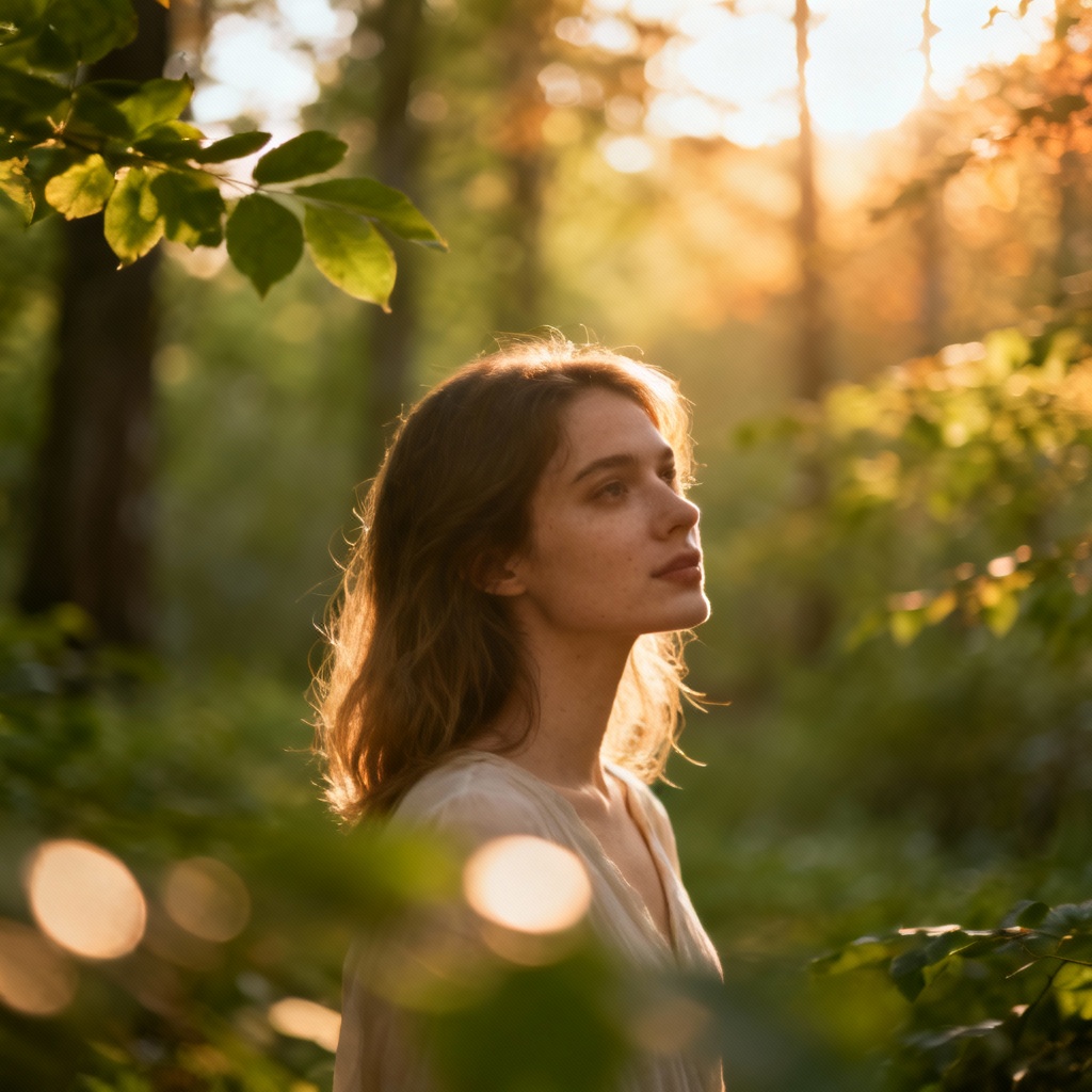 AI outdoor portrait with dreamy background bokeh