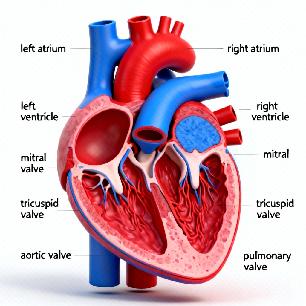 AI biology heart cross-section diagram