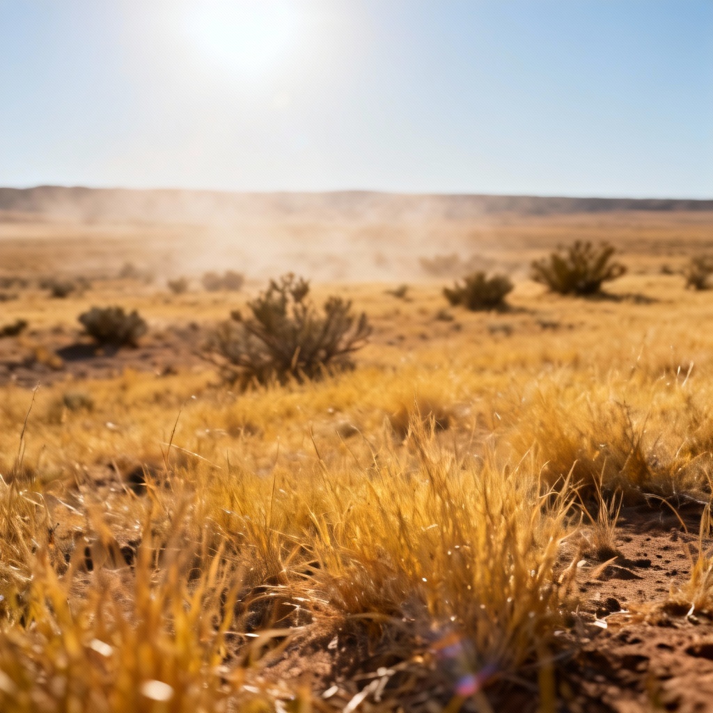 AI dry summer grass prairie