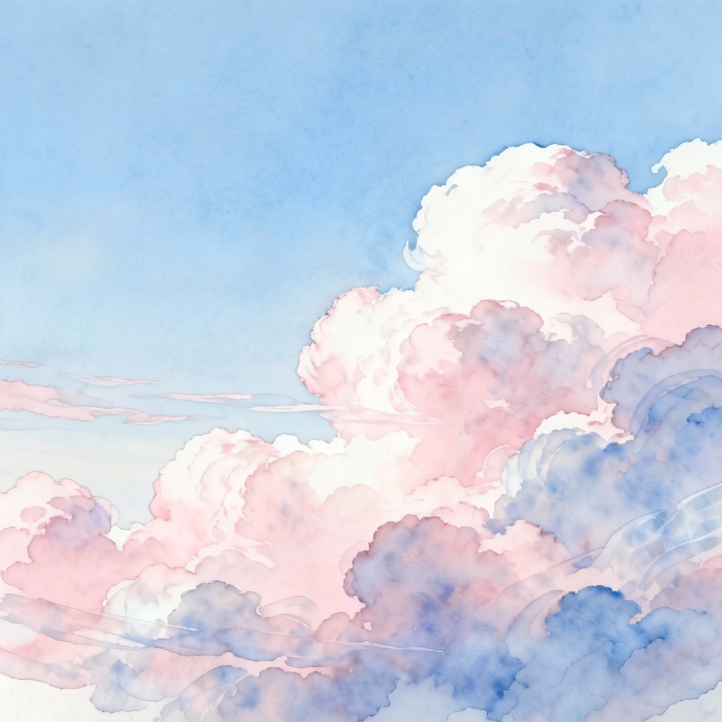 AI dreamy pastel stratocumulus in soft blue and pink