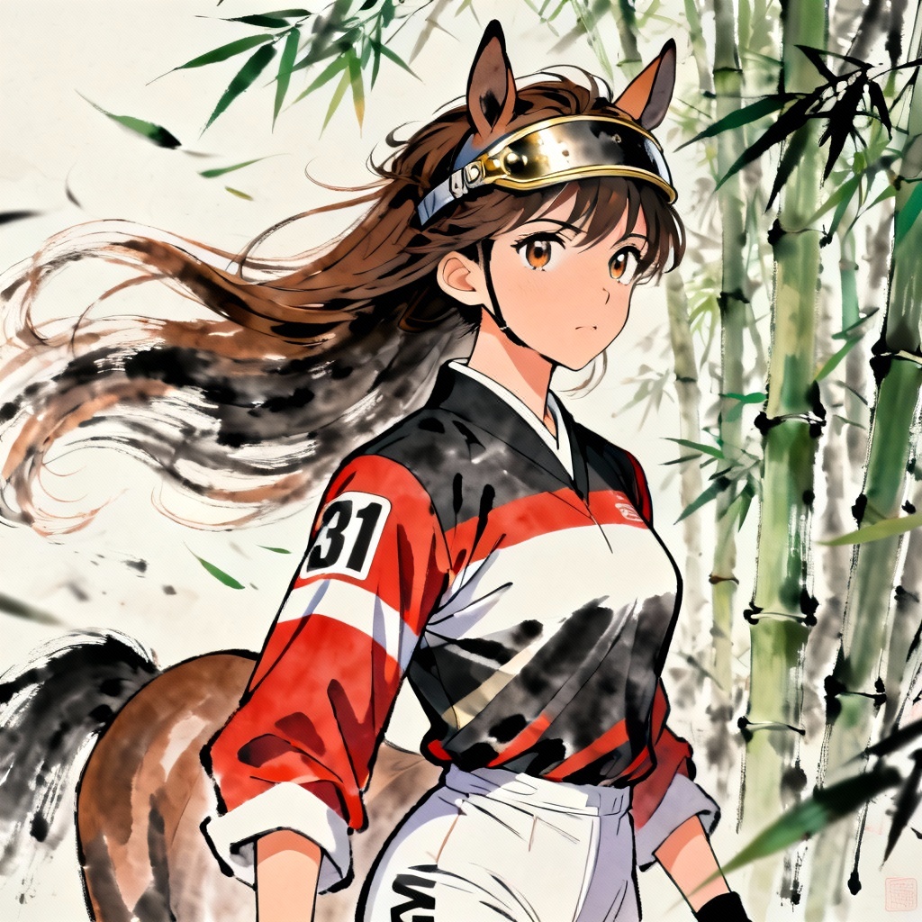AI samurai-style horse girl character
