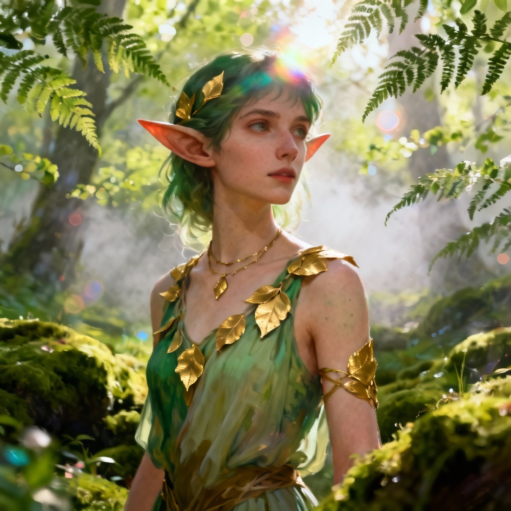 AI spring fantasy portrait inspired by enchanted forest elf