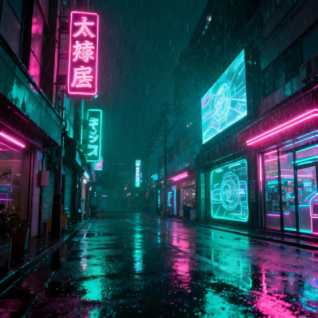 AI Neon Cyberpunk 4K Wallpaper
