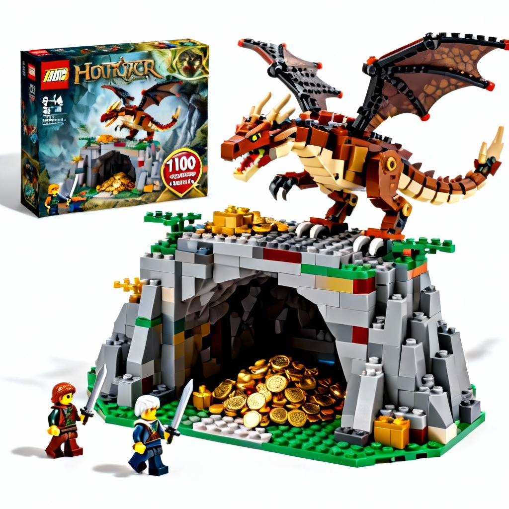 AI LEGO dragon lair fantasy set concept